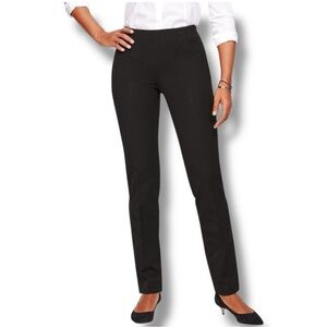 Talbots Size 2P Mills Black Refined Bi-Stretch Side-Zip Straight Leg Curvy Fit